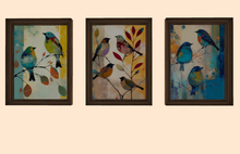 !MM! Blue Curvy Suite 3 Bird Paintings BOXED