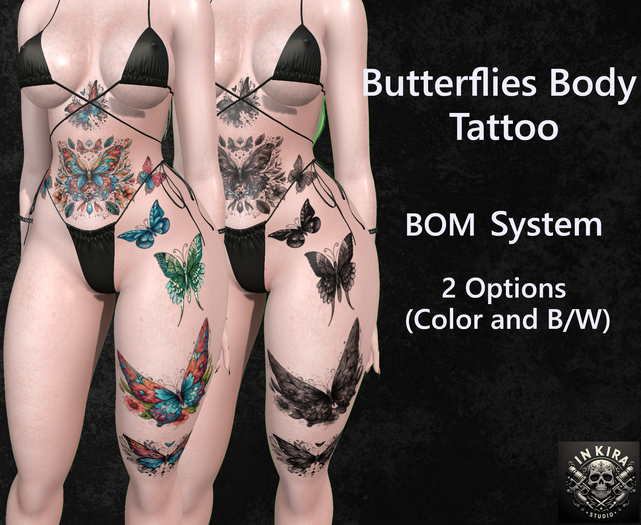 Butterfies Body Tattoo - InKira Studio