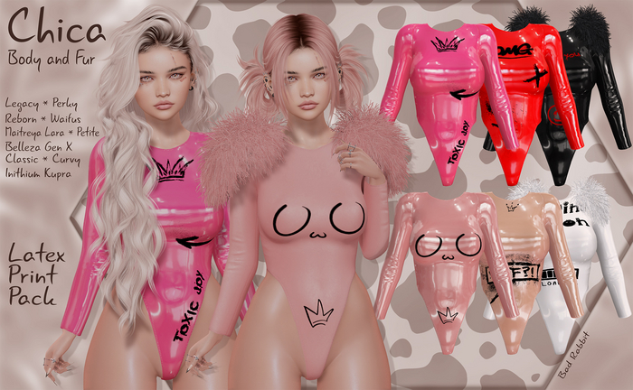 .:Bad Rabbit:. Chica Body and Fur Pack Latex Print