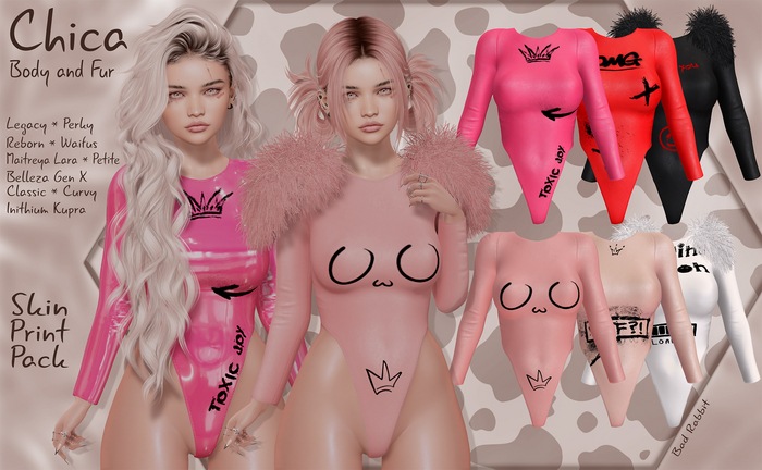 .:Bad Rabbit:. Chica Body and Fur Pack Skin Print
