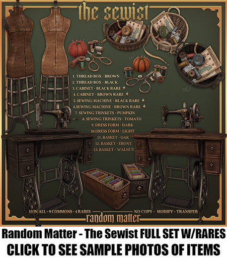 Random Matter - The Sewist FULL SET W/RARES