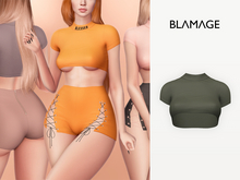 Blamage - Blessed Crop Top - Olive