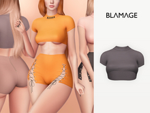 Blamage - Blessed Crop Top - Thunder