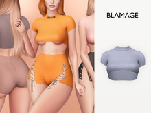 Blamage - Blessed Crop Top - Cadet Blue