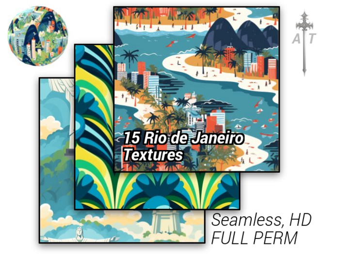 [AT] 15 Seamless Rio de Janeiro Textures (FULL PERM)
