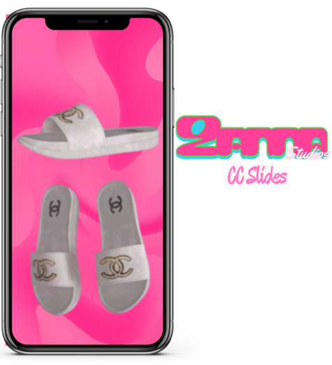 ZM WHITE FURR SLIDES