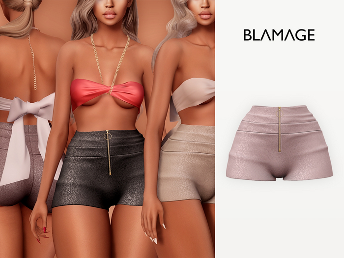 Blamage - Fleur High Rise Shorts - Light Pink