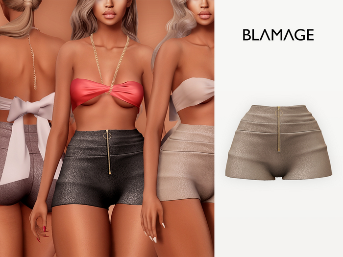 Blamage - Fleur High Rise Shorts - Sand