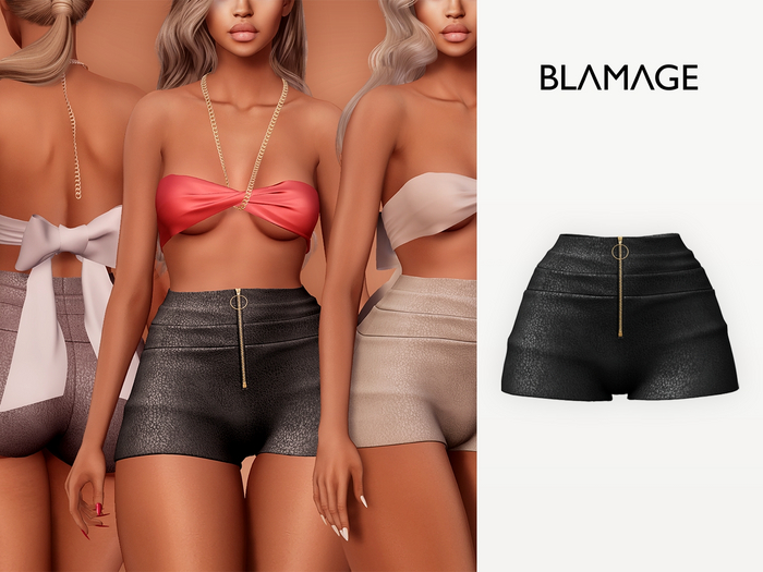 Blamage - Fleur High Rise Shorts - Black
