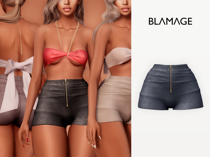 Blamage - Fleur High Rise Shorts - Midnight