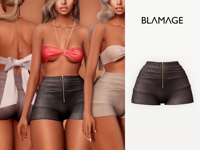 Blamage - Fleur High Rise Shorts - Thunder