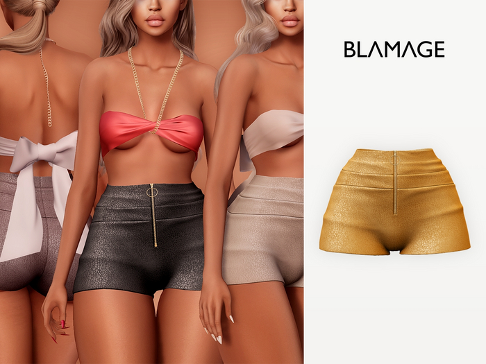 Blamage - Fleur High Rise Shorts - Yellow