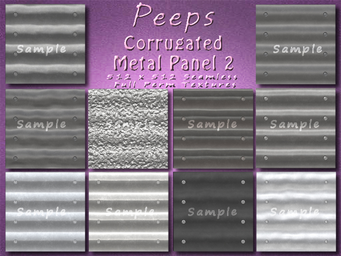 Peeps Textures Corrugated Metal Panel 2