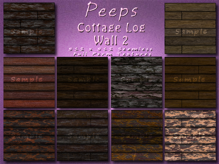 Peeps Textures Cottage Log Wall 2