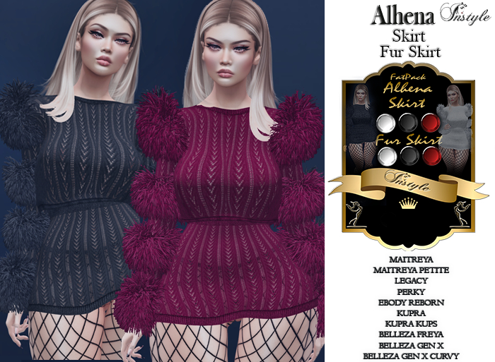 PROMO! InStyle - Alhena Skirt & Fur Skirt Knitted HUD color
