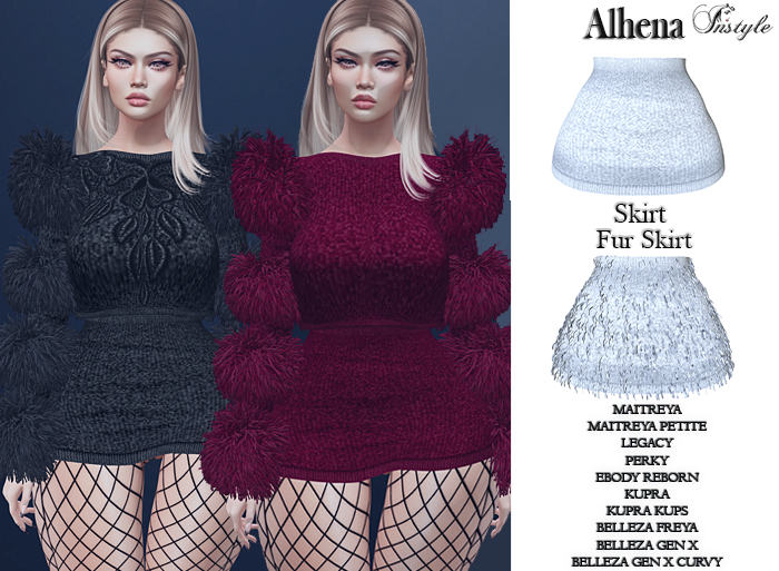 InStyle - Alhena Skirt & Fur Skirt White