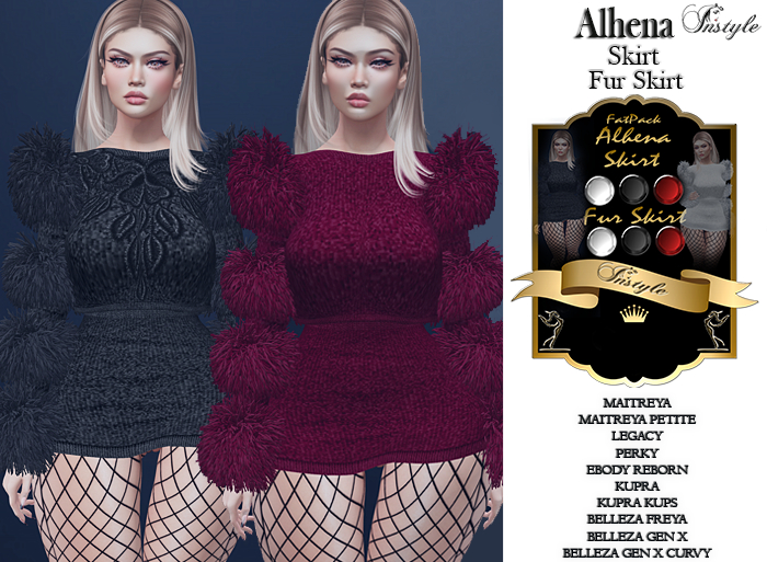 InStyle - Alhena Skirt & Fur Skirt  HUD color