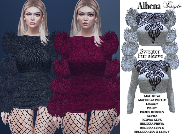 InStyle - Alhena Terry sweater & Fur sleeve v1