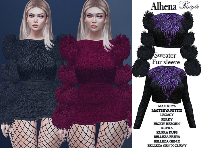 InStyle - Alhena Terry sweater & Fur sleeve v4