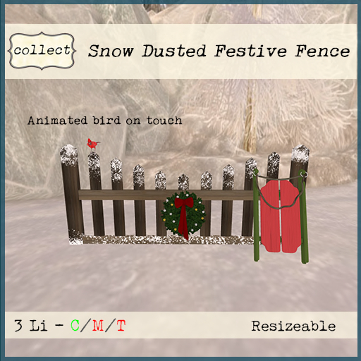 Snow Dusted Festive Fence - { collect }