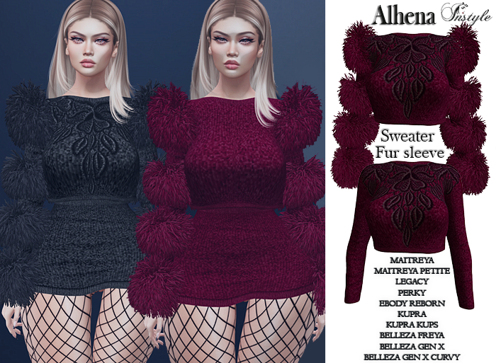 InStyle - Alhena Terry sweater & Fur sleeve v6