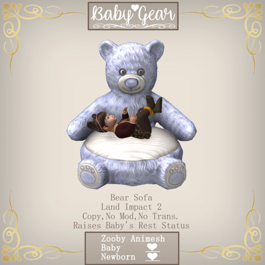 Animesh Zooby Bear Sofa - Purple (Boxed)
