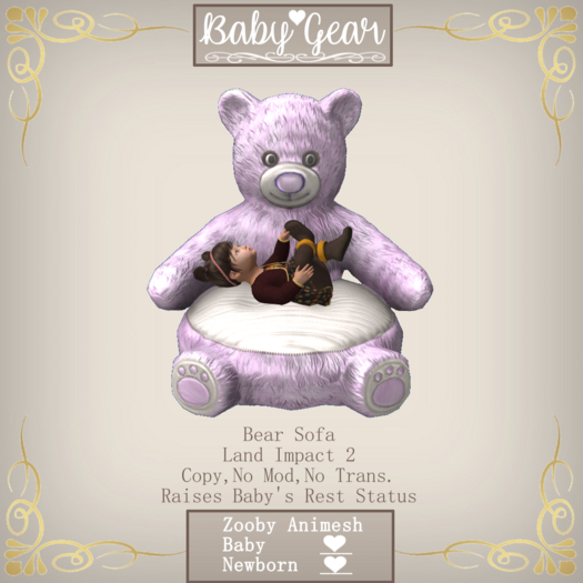 Animesh Zooby Bear Sofa - PInk (Boxed)