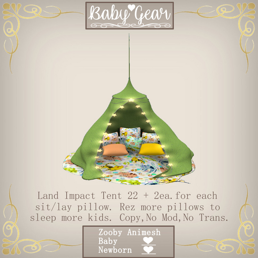 Animesh Zooby Baby Tent - Kittens (Boxed)
