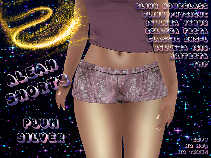 ~✯SD✯~ ALEAH SHORTS [PLUM-SILVER]