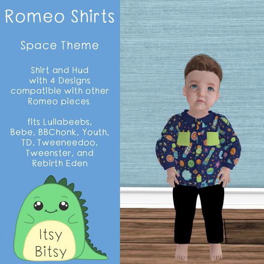 Itsy Bitsy Romeo Space Shirts Set