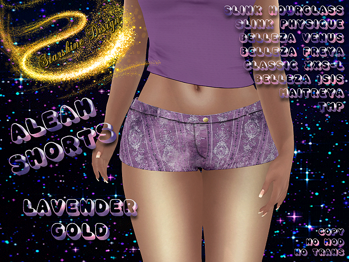 ~✯SD✯~ ALEAH SHORTS [LAVENDER-GOLD]