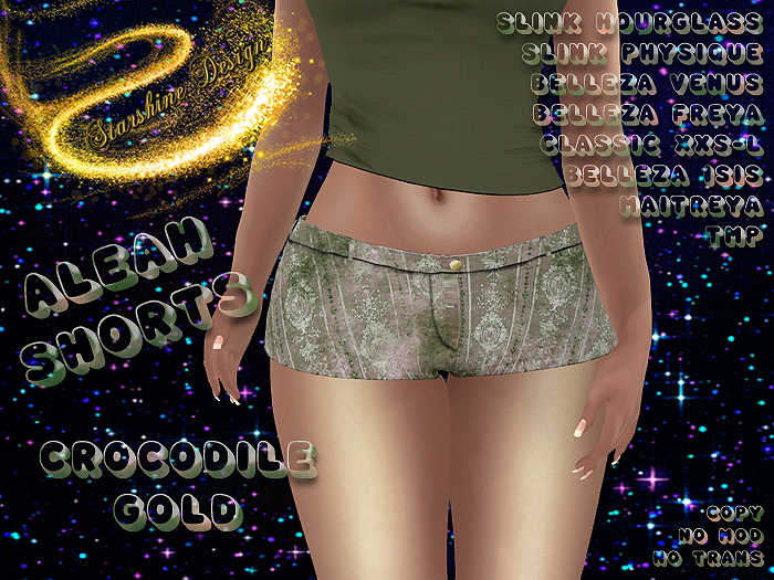 ~✯SD✯~ ALEAH SHORTS [CROCODILE-GOLD]
