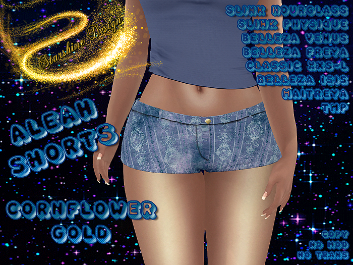 ~✯SD✯~ ALEAH SHORTS [CORNFLOWER-GOLD]