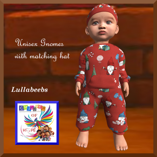 H.O.P.E.Lullabeebs Unisex Gnome Romper & Hat  Red