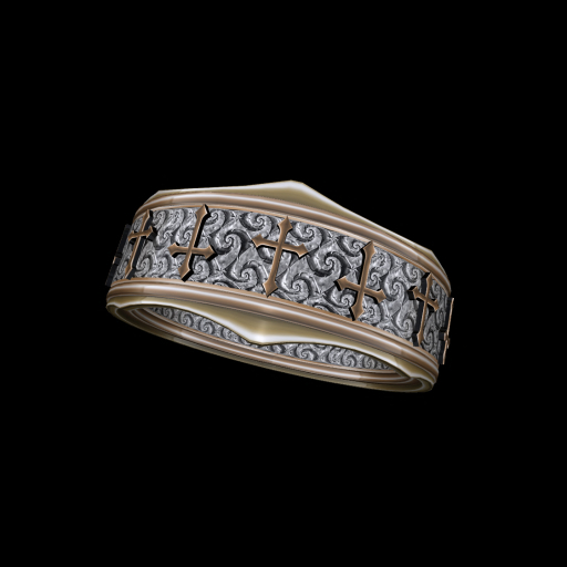 Mens Gold Goth Ring TW - R