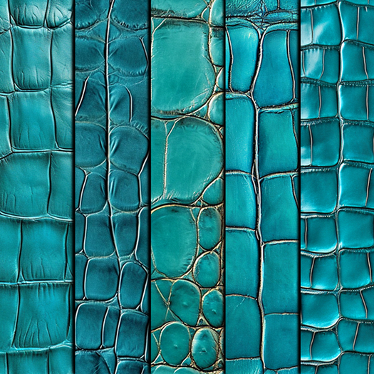 5pc Teal colored crocodile skin texture seamless *Full Perm*