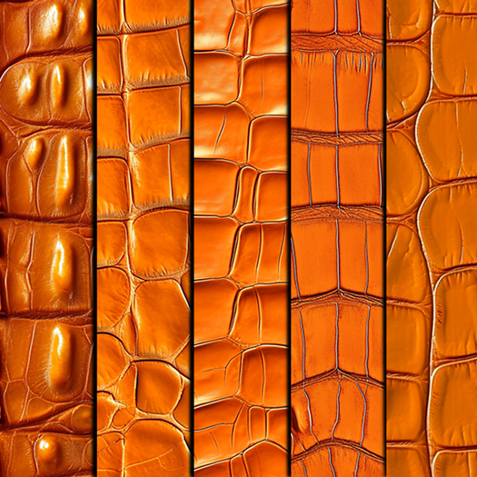 5pc Orange colored crocodile skin texture seamless *Full Perm*