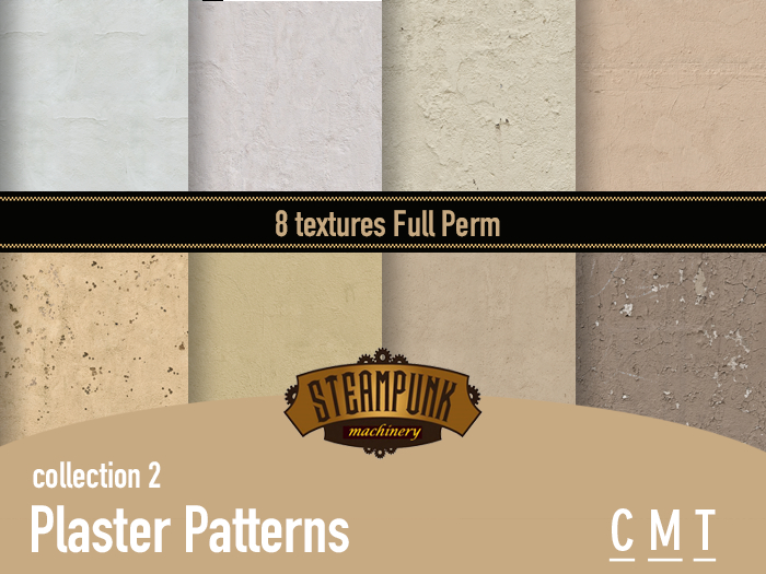 Steampunk Machinery - Plaster 2 -  8 Textures Full Perm