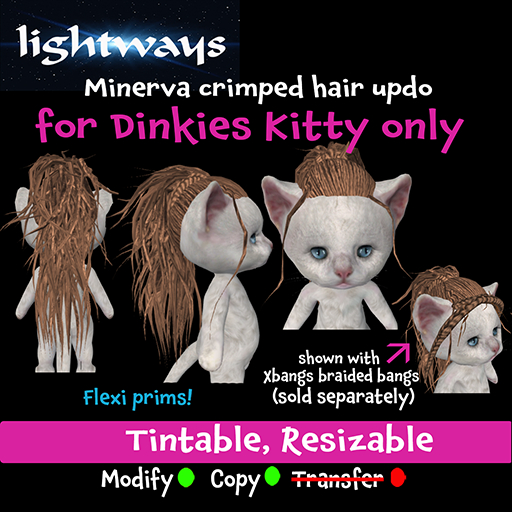 LIGHTWAYS DINKIES Kitty Minerva Crimped updo BOX