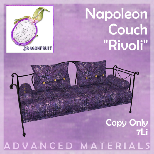 DRAGONFRUIT -  Napoleon Couch  "Rivoli" 