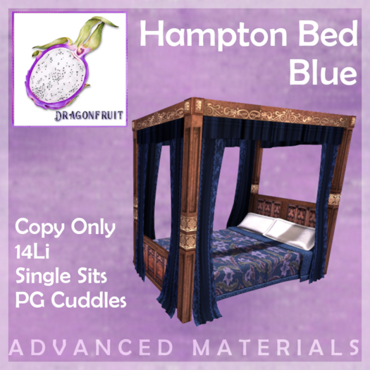 DRAGONFRUIT -  Hampton Bed  Blue