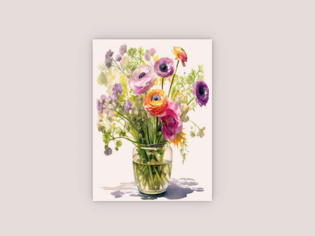 Frame With Vase And Flowers:__