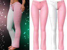 Ramona Low Rise Flared Jeans 2.0 [Two Tone Light Pink] - Maitreya Lara + LaraX • Legacy • Reborn