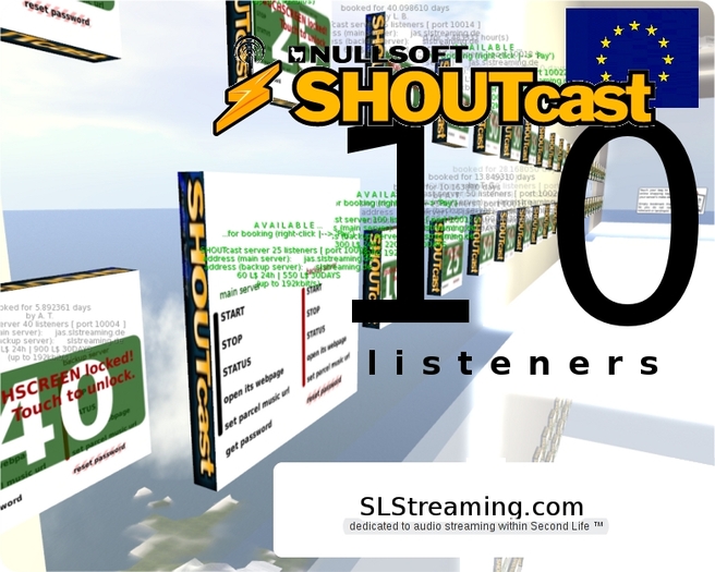 SHOUTcast server 10 listeners 24h