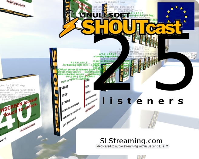 SHOUTcast server 25 listeners ONE MONTH 30 days