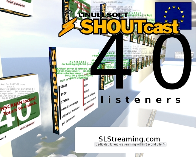 SHOUTcast server 40 listeners ONE MONTH 30 days