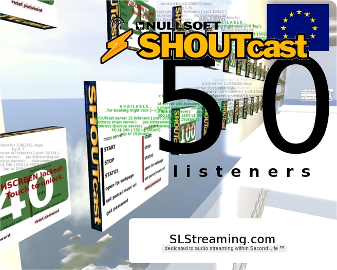 SHOUTcast server 50 listeners ONE MONTH 30 days