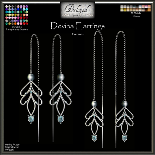 Beloved Jewelry : Devina Threader Earrings (Texture Change) Dangle Holiday Earrings Gold Silver
