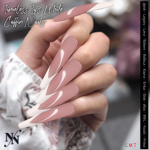 ::NN:: Timeless Tips White Coffin Nails 