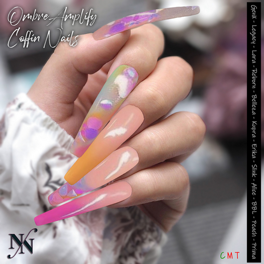 ::NN:: Ombre Amplify Coffin Nails  
